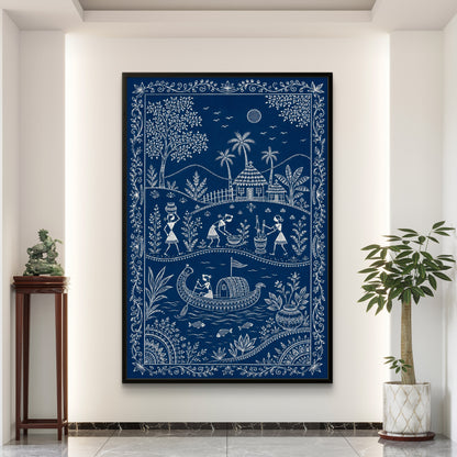 Warli Art Premium Canvas Painting