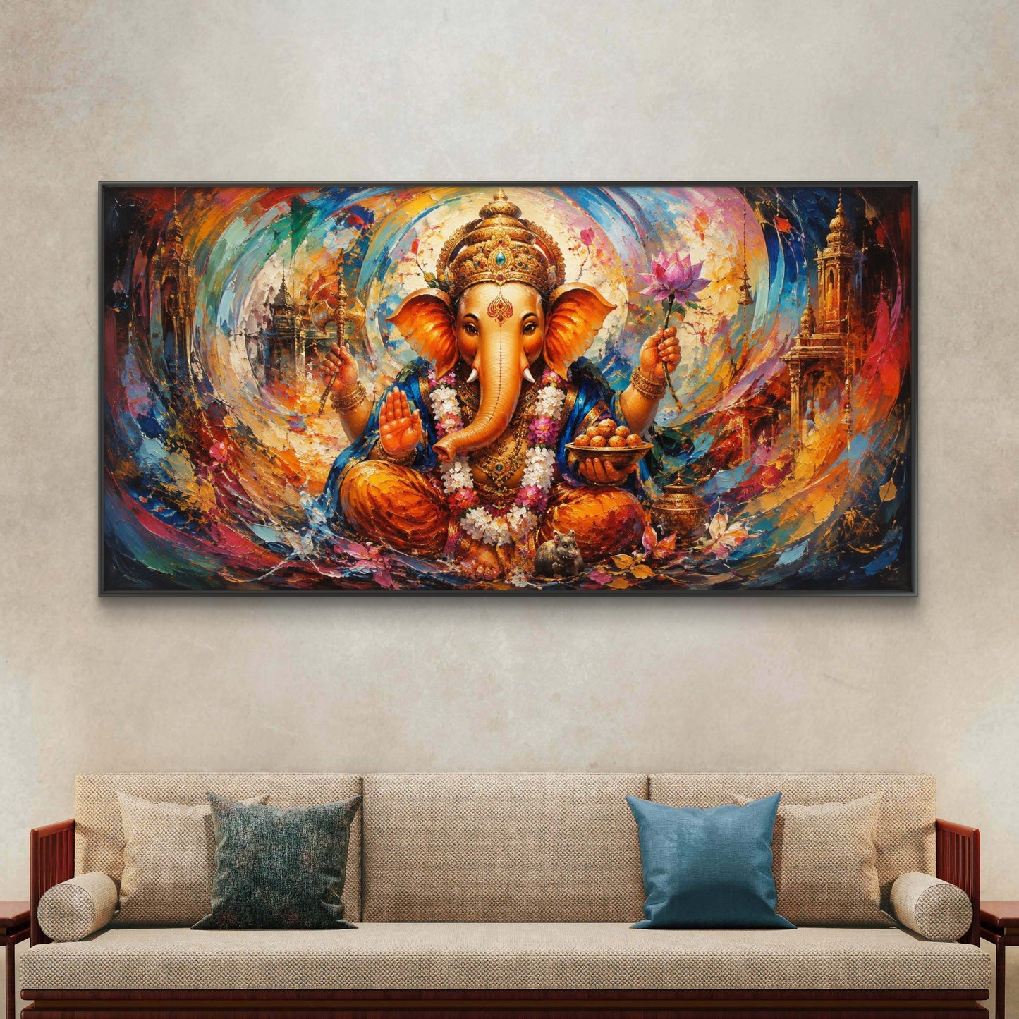 Lord Ganesha Premium Canvas Painting - Buy Online | Decor By Neon
