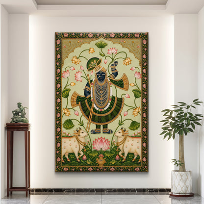 Traditional Pichwai Shrinathji Premium Canvas Painting
