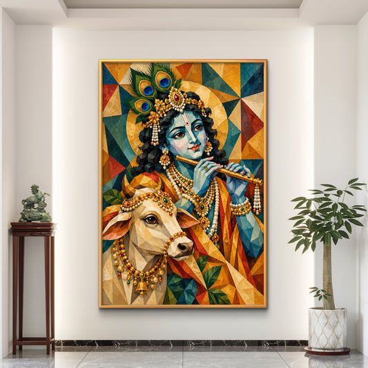 Lord Krishna Premium Canvas Painting - Premium Wall Art | Decor By Neon