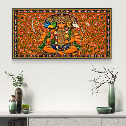 Panchmukhi Hanuman Ji Premium Canvas Painting