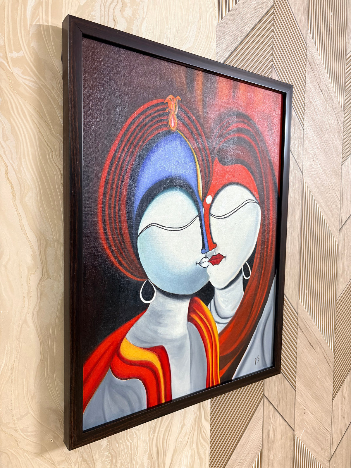 Radha Krishna Ji Original & Exclusive Hand Painting 19 x 25 Inches  | Premium Canvas Wall Art  (Only 1 in Stock) - Buy Online | Decor By Neon