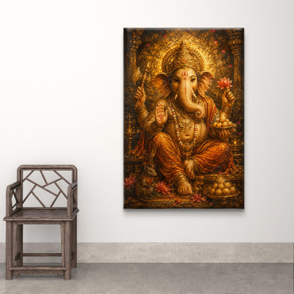 Lord Ganesha Premium Canvas Painting