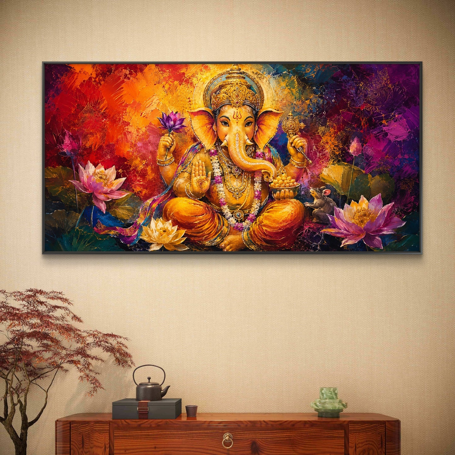 Lord Ganesha Premium Canvas Painting - Buy Online | Decor By Neon