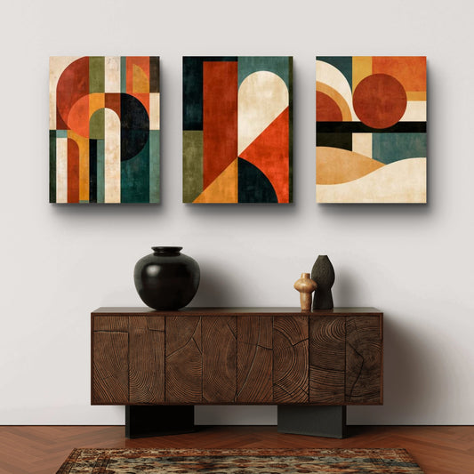 Set of 3 Abstract Art Premium Canvas Painting - Premium Wall Art | Decor By Neon