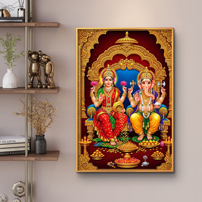 Ganesh Lakshmi Ji Premium Canvas Painting