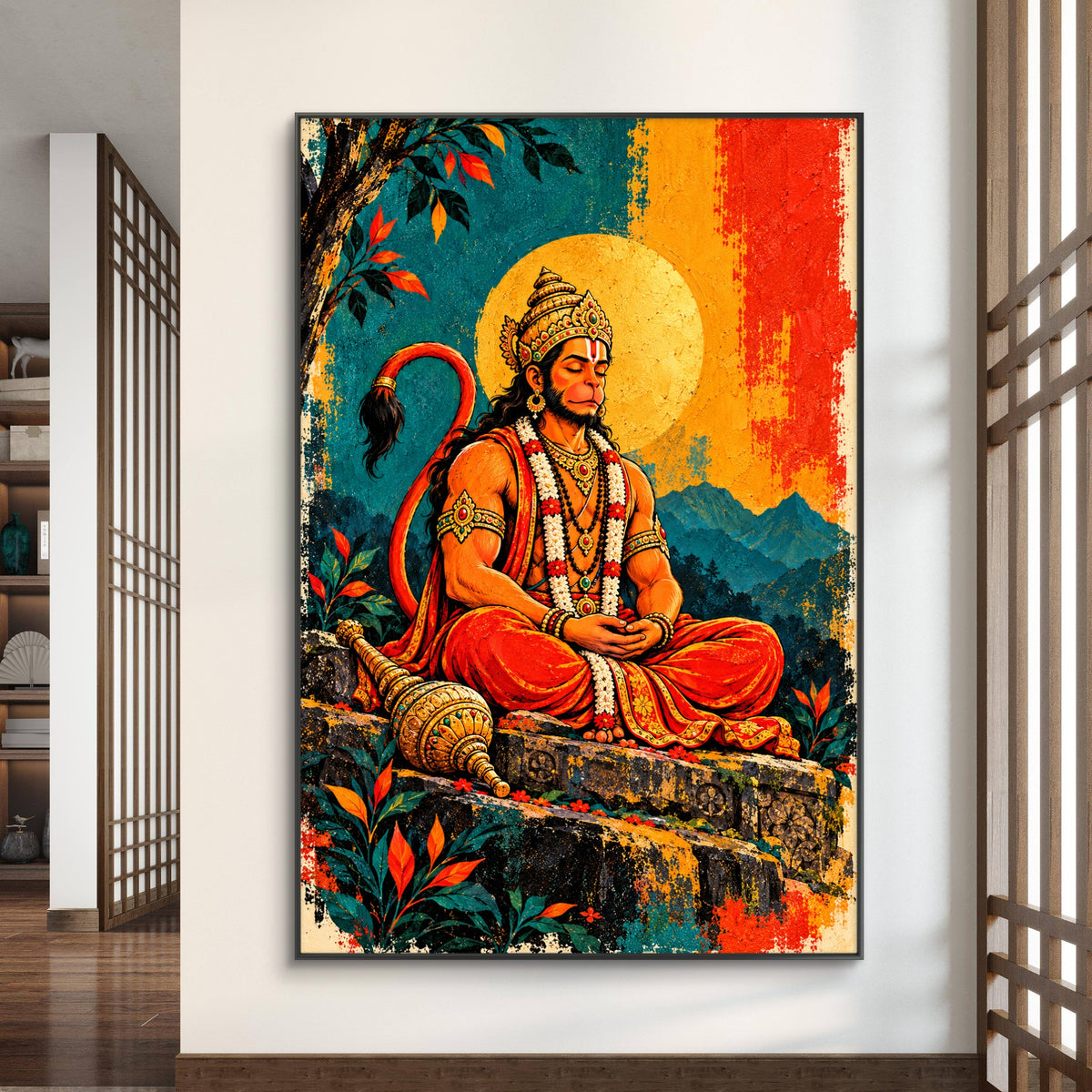 Lord Hanuman Premium Canvas Painting - Buy Online | Decor By Neon