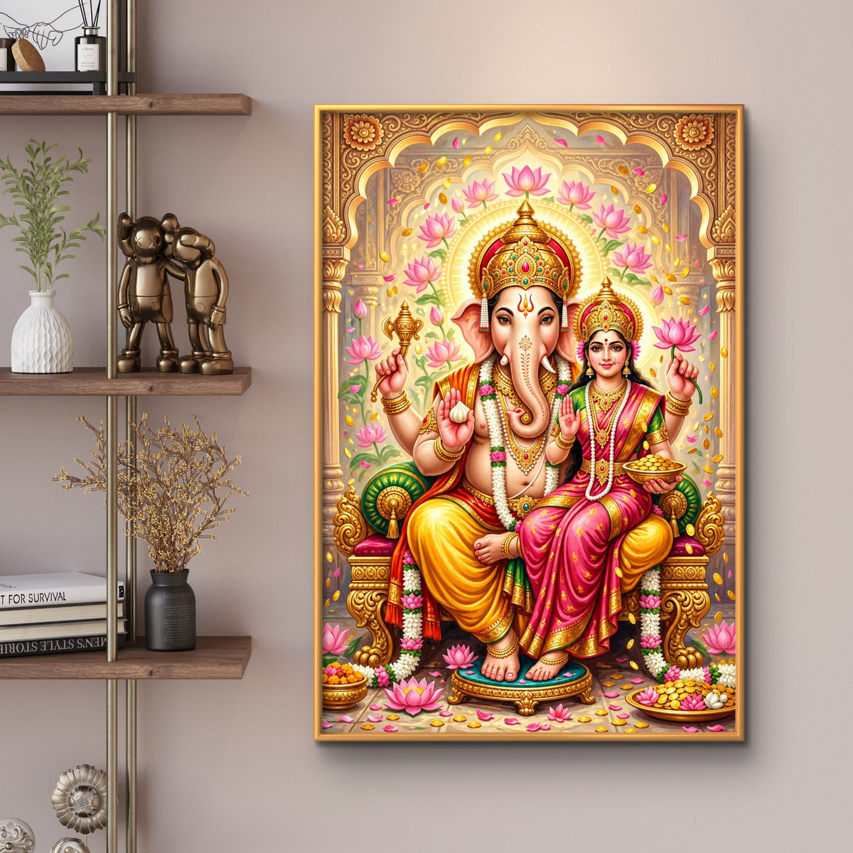 Ganesh Lakshmi Ji Premium Canvas Painting - Buy Online | Decor By Neon