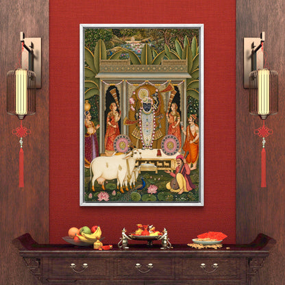 Traditional Pichwai Shrinathji Premium Canvas Painting