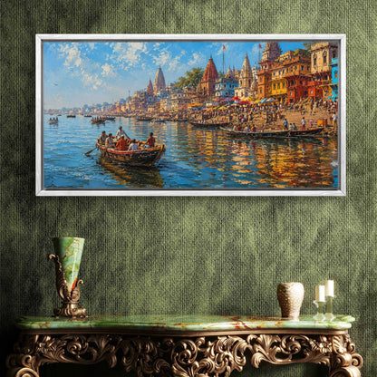 Banaras Ghat Premium Canvas Painting