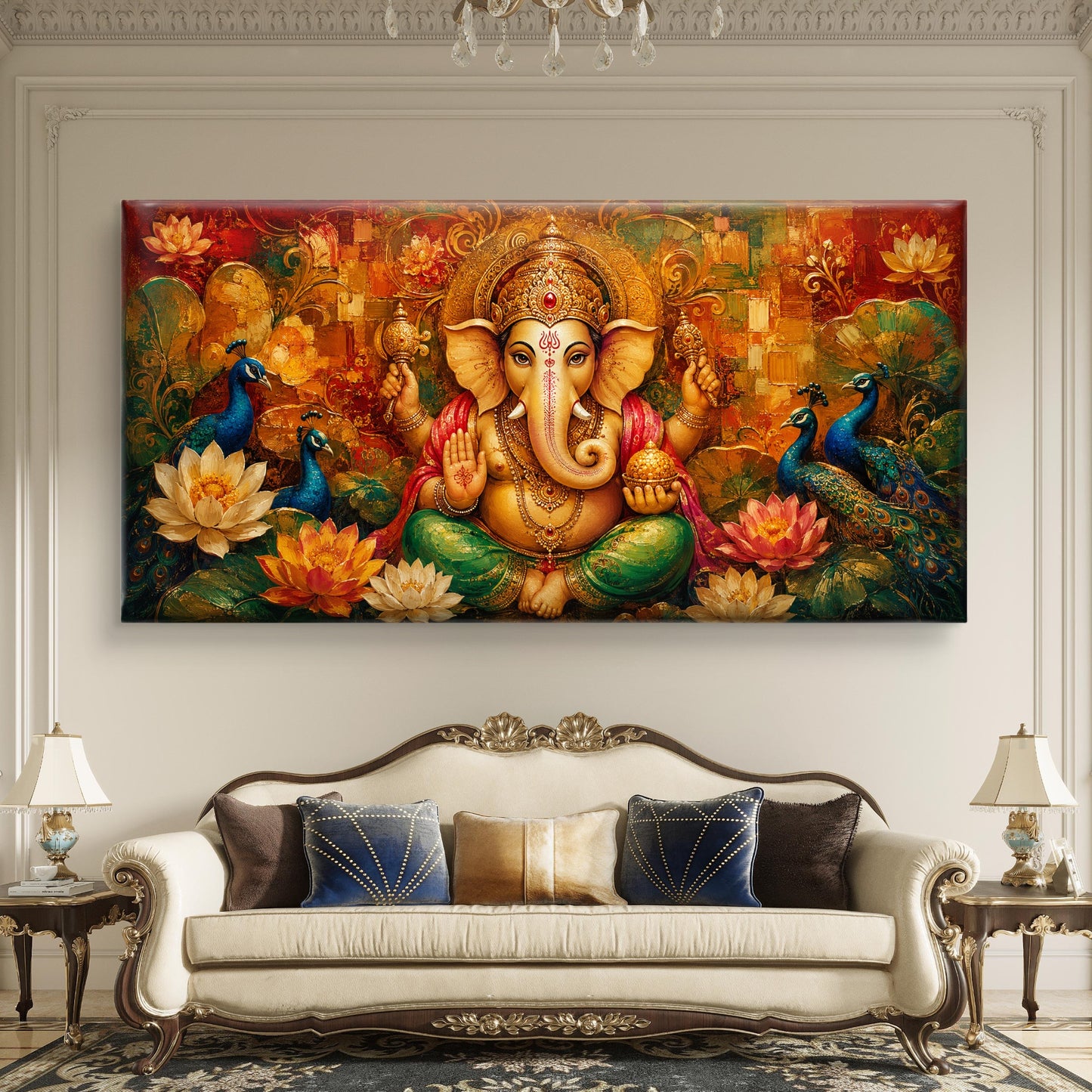 Lord Ganesha Premium Canvas Painting - Buy Online | Decor By Neon