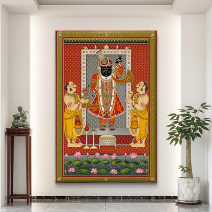 Traditional Pichwai Shrinathji Premium Canvas Painting