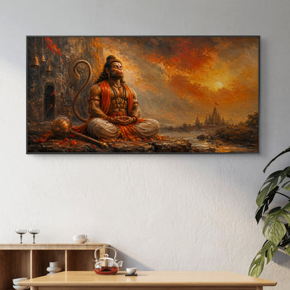 Lord Hanuman Premium Canvas Painting