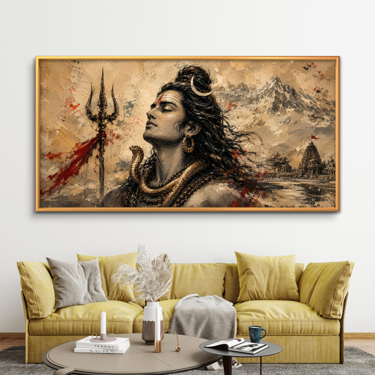 Lord Shiva Premium Canvas Painting - Premium Wall Art | Decor By Neon