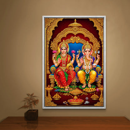 Ganesh Lakshmi Ji Premium Canvas Painting
