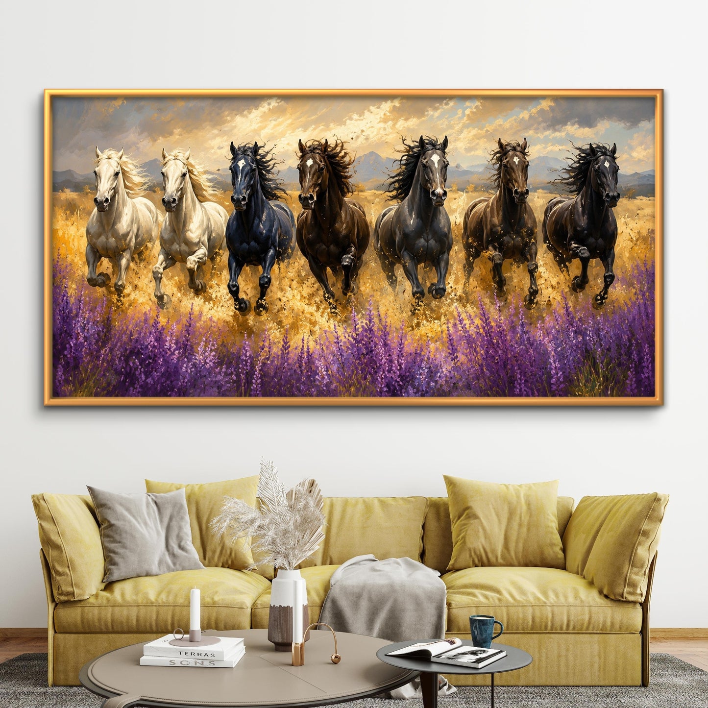 Seven Horses Premium Canvas Painting - Buy Online | Decor By Neon