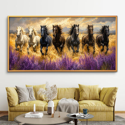 Seven Horses Premium Canvas Painting