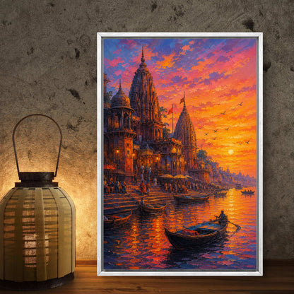 Banaras Ghat Premium Canvas Painting