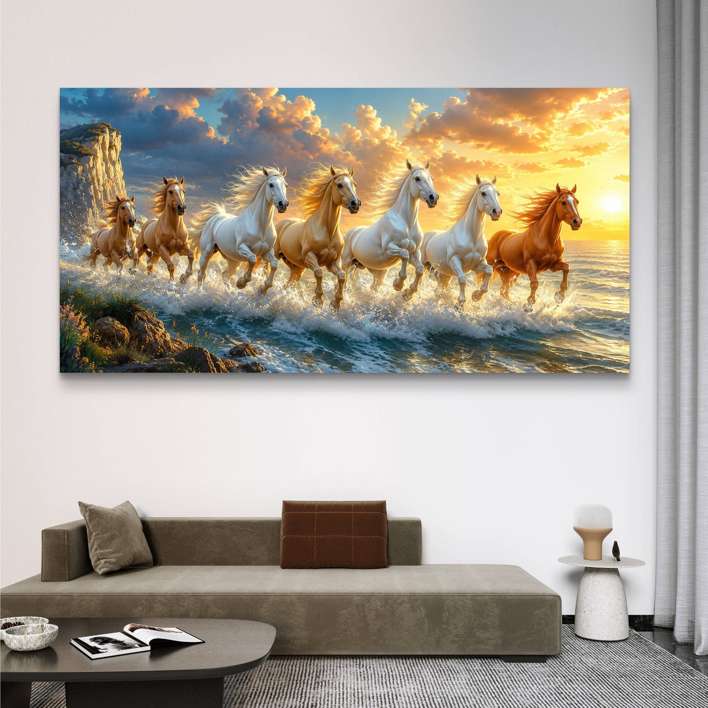 Seven Horses Premium Canvas Painting - Buy Online | Decor By Neon