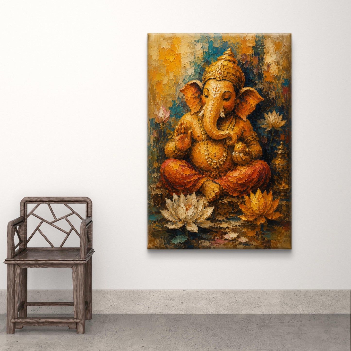 Lord Ganesha Premium Canvas Painting - Buy Online | Decor By Neon