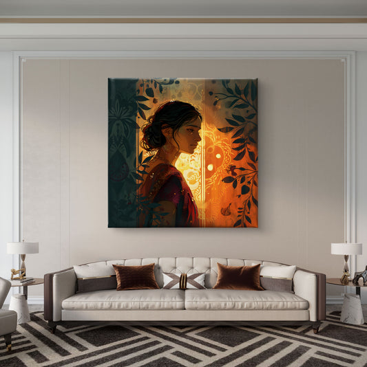 Dusk in Her Eyes Premium Canvas Wall Painting - Premium Wall Art | Decor By Neon