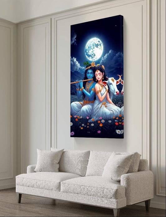 Radha Krishna Premium Acrylic Wall Art for Home & Temple Decor