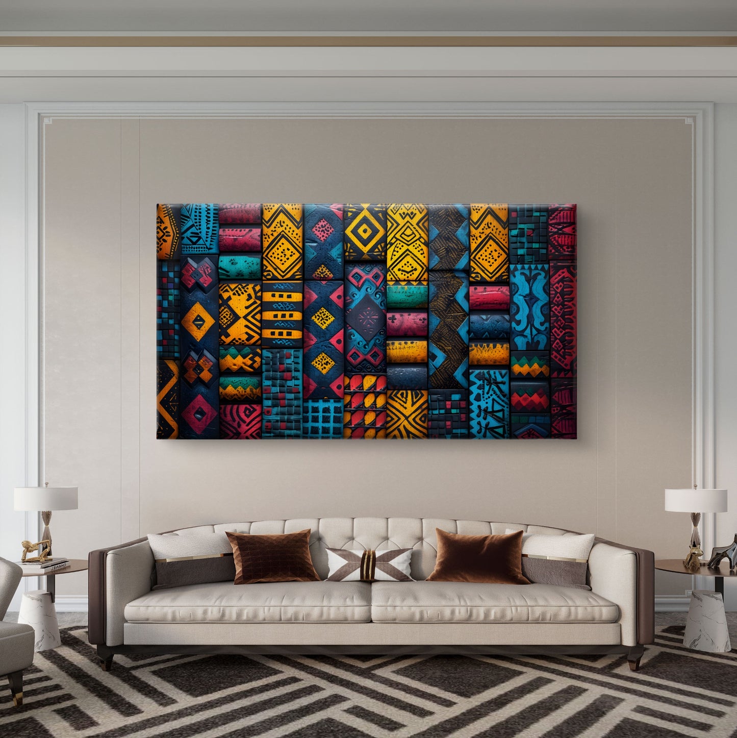 Folk Pattern Wall Premium Canvas Wall Painting - Buy Online | Decor By Neon