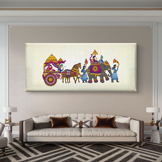 The Royal Procession Premium Canvas Wall Painting - Premium Wall Art | Decor By Neon