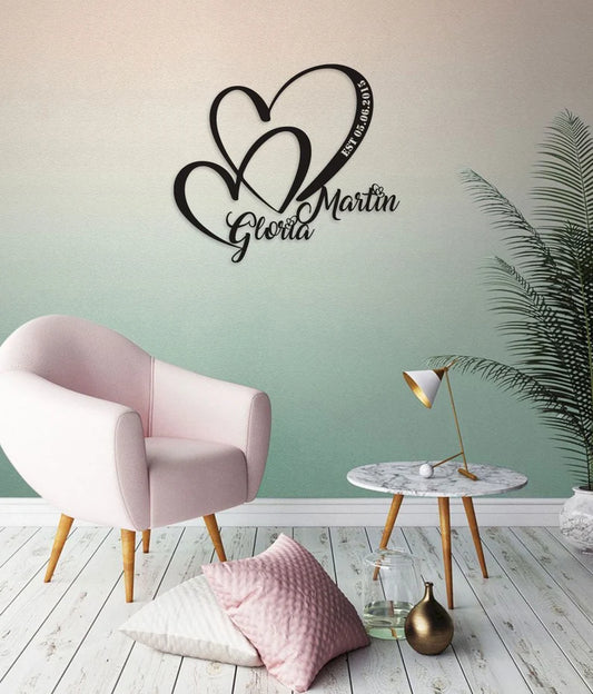 Love Metal Wall Art, Unique/Customized Metal Wall Art Gift, Metal Wall Art for Wedding/Anniversary Gifts