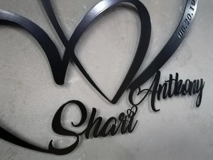 Love Metal Wall Art, Unique/Customized Metal Wall Art Gift, Metal Wall Art for Wedding/Anniversary Gifts