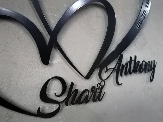 Love Metal Wall Art, Unique/Customized Metal Wall Art Gift, Metal Wall Art for Wedding/Anniversary Gifts