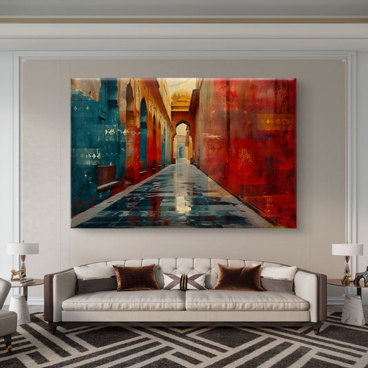 Corridor of Colors Premium Canvas Wall Painting