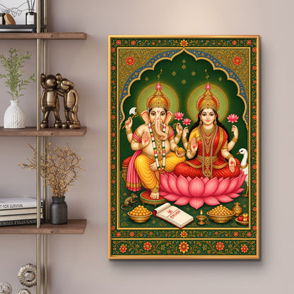 Ganesh Lakshmi Ji Premium Canvas Painting