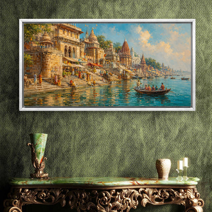 Banaras Ghat Premium Canvas Painting