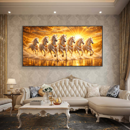 Seven Horses Premium Canvas Painting