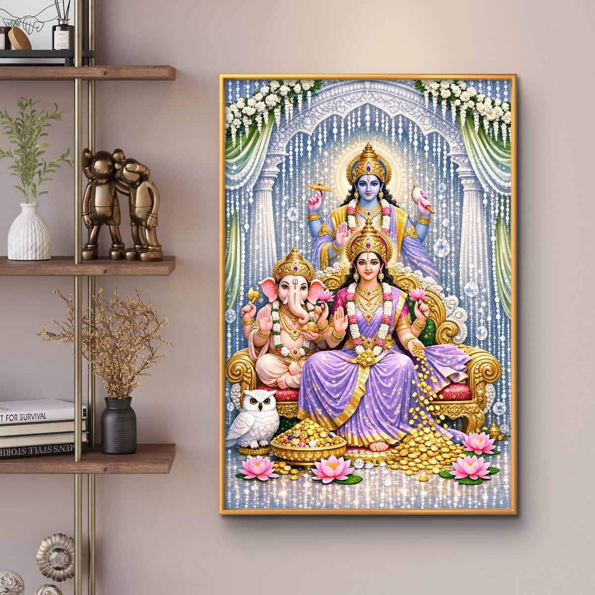 Ganesh Lakshmi Ji Premium Canvas Painting - Buy Online | Decor By Neon