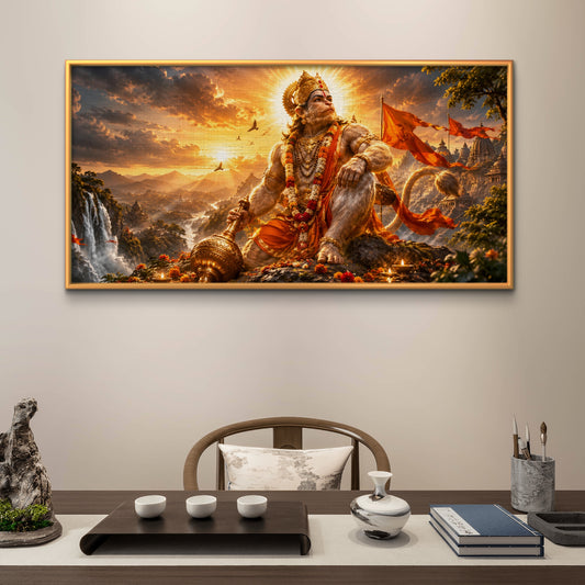 Lord Hanuman Premium Canvas Painting - Premium Wall Art | Decor By Neon