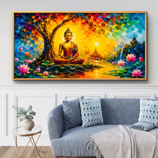 Lord Buddha Premium Canvas Painting - Premium Wall Art | Decor By Neon