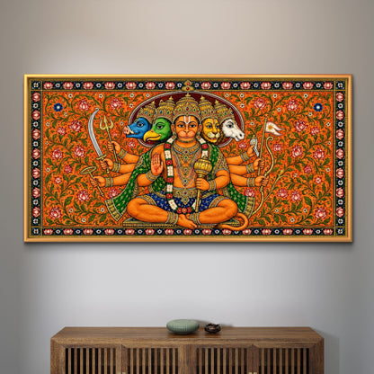 Panchmukhi Hanuman Ji Premium Canvas Painting
