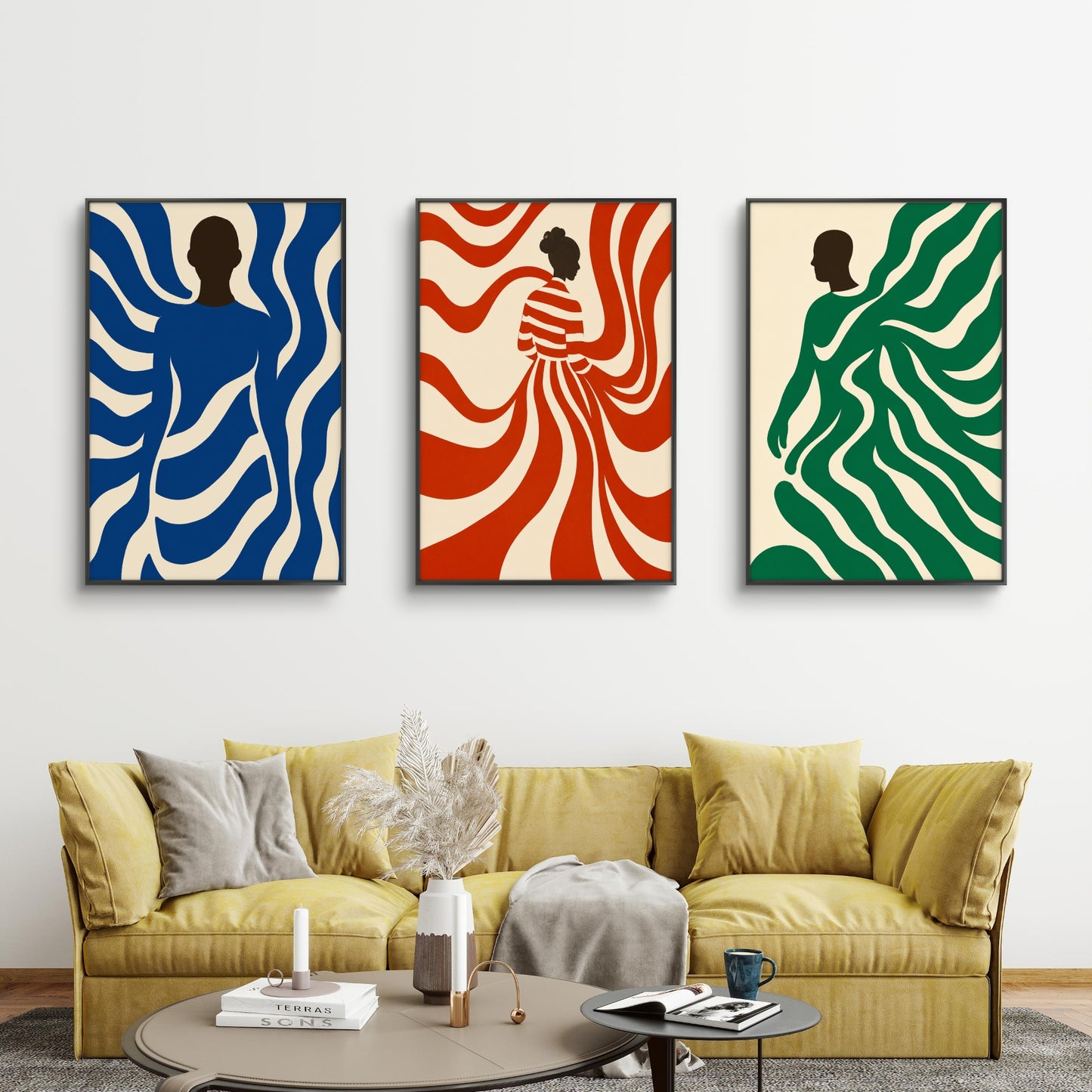 Set of 3 Abstract Art Premium Canvas Painting - Buy Online | Decor By Neon