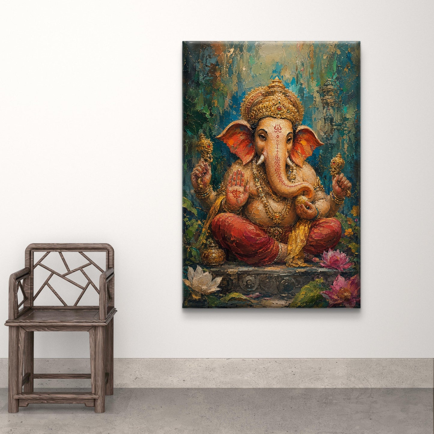 Lord Ganesha Premium Canvas Painting - Buy Online | Decor By Neon