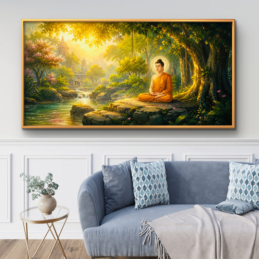 Lord Buddha Premium Canvas Painting - Premium Wall Art | Decor By Neon