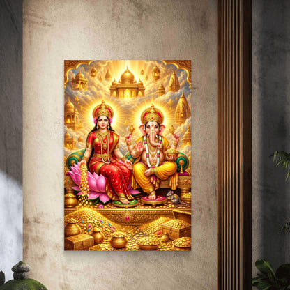 Ganesh Lakshmi Ji Premium Canvas Painting