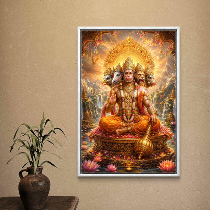 Panchmukhi Hanuman Ji Premium Canvas Painting