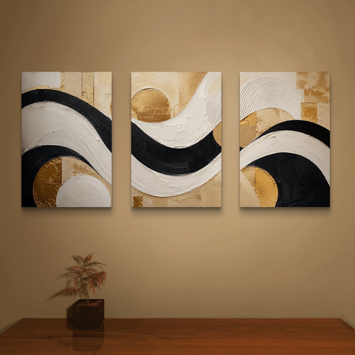 Set of 3 Abstract Art Premium Canvas Painting - Buy Online | Decor By Neon