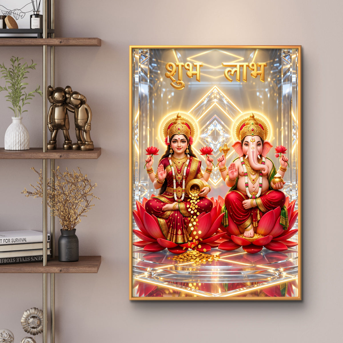 Ganesh Lakshmi Ji Premium Canvas Painting - Buy Online | Decor By Neon