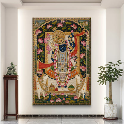Traditional Pichwai Shrinathji Premium Canvas Painting