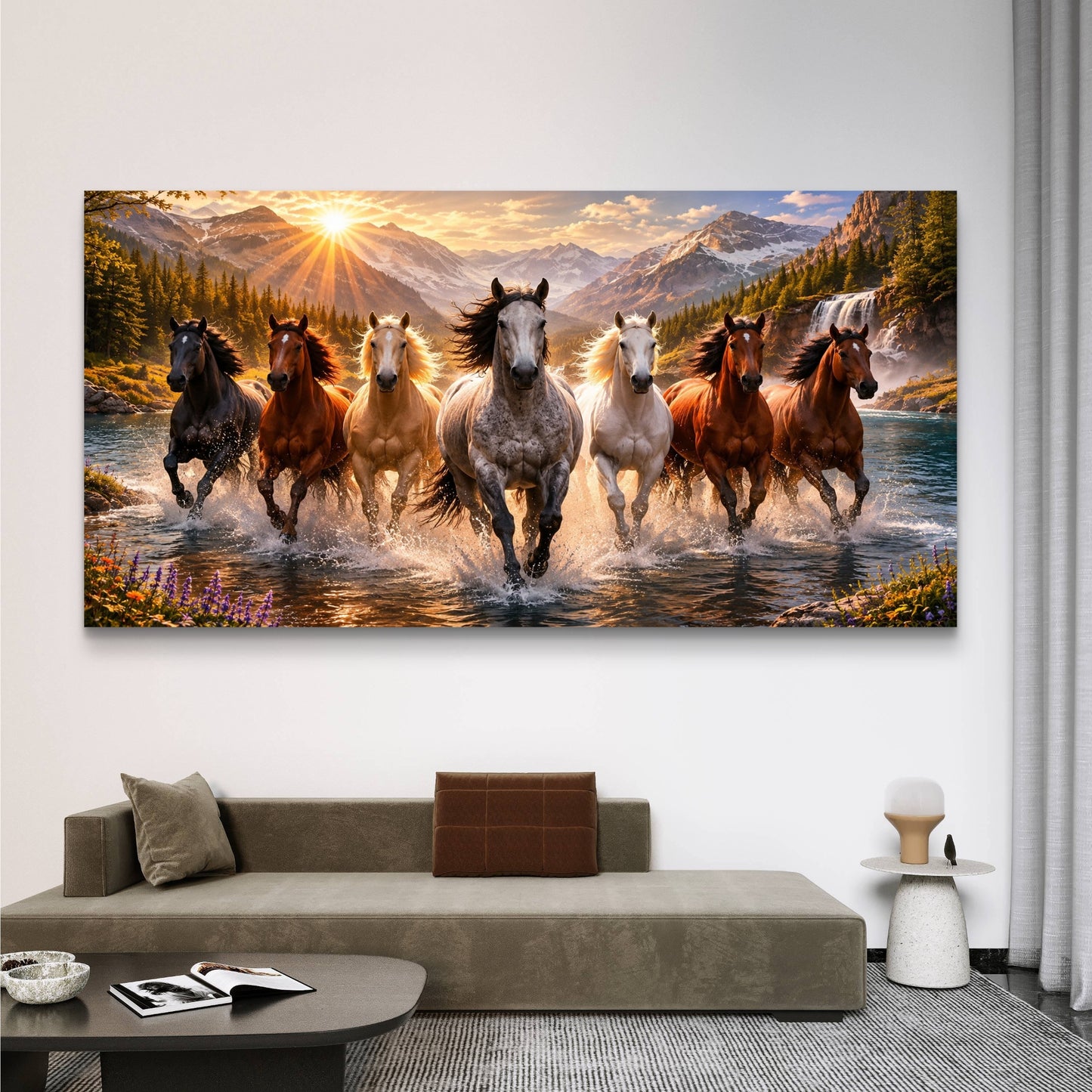 Seven Horses Premium Canvas Painting - Buy Online | Decor By Neon