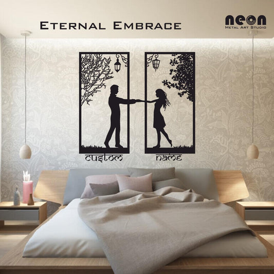 Eternal Embrace Metal Wall Art, Unique/Customized Metal Wall Art Gift, Metal Wall Art for Wedding/Anniversary Gifts