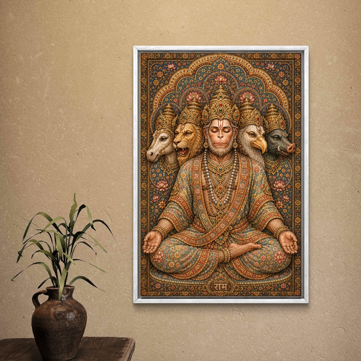 Panchmukhi Hanuman Ji Premium Canvas Painting - Buy Online | Decor By Neon